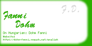 fanni dohm business card